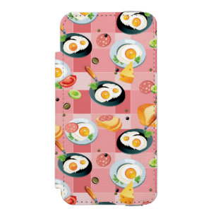 Tomato and Fried Eggs Pattern Wallet Case For iPhone SE/5/5s
