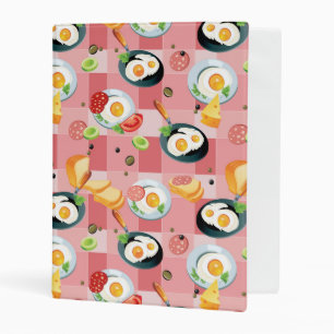 Tomato and Fried Eggs Pattern Mini Binder