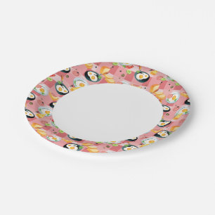 Tomato and Fried Eggs Pattern Paper Plates