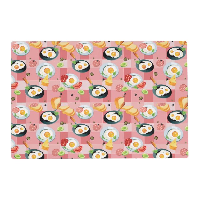 Tomato and Fried Eggs Pattern Placemat (Front)