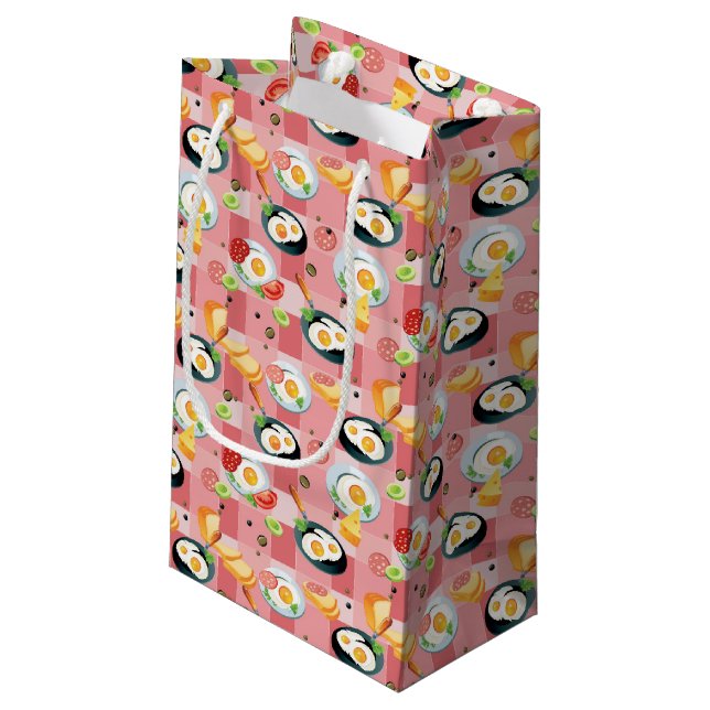 Tomato and Fried Eggs Pattern Small Gift Bag (Back Angled)