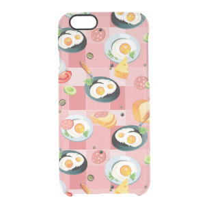 Tomato and Fried Eggs Pattern Clear iPhone 6/6S Case