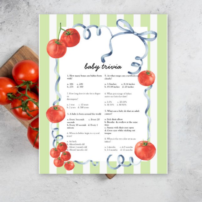 Tomato Baby shower - Baby trivia game (Creator Uploaded)