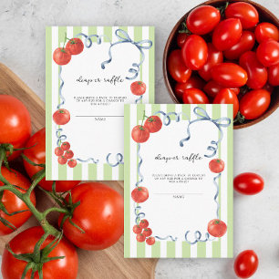Tomato baby shower - diaper raffle enclosure card