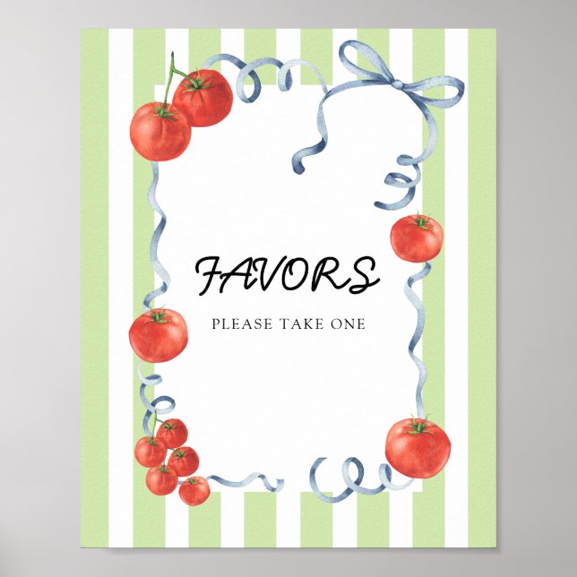 Tomato Baby shower Favors Poster (Front)