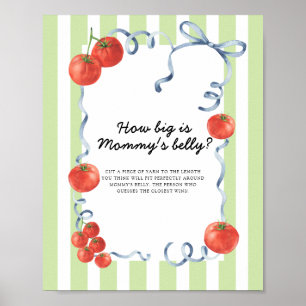 Tomato Baby shower How big is Mommy's belly Poster