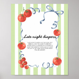 Tomato Baby shower Late night diapers Poster