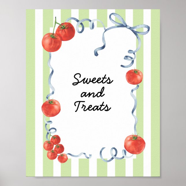 Tomato Baby shower Sweets & Treats Poster (Front)