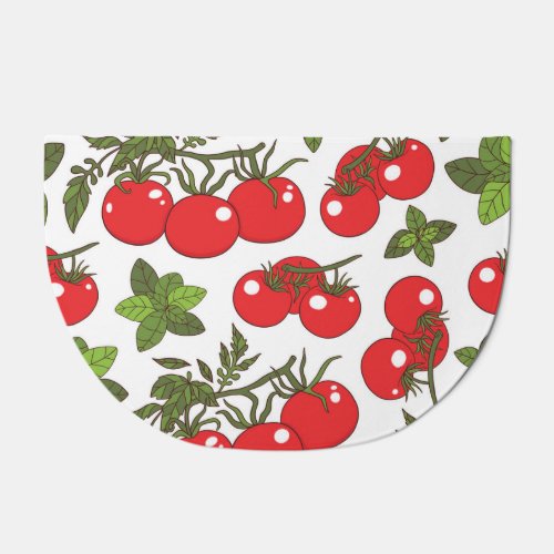 Tomato Basil Seamless Kitchen Pattern Doormat