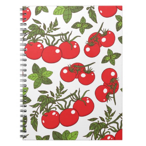Tomato Basil Seamless Kitchen Pattern Notebook