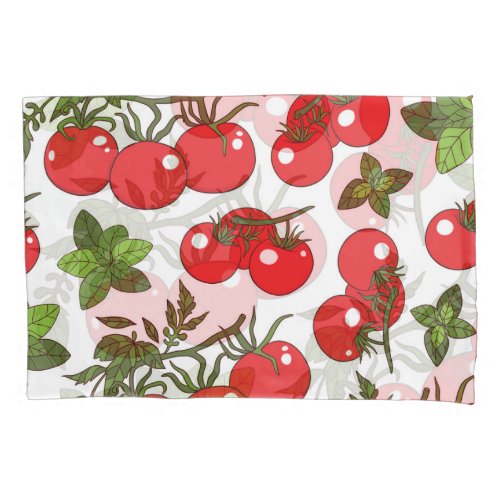 Tomato Basil Seamless Kitchen Pattern Pillow Case
