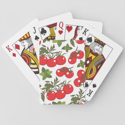 Tomato Basil Seamless Kitchen Pattern Playing Cards