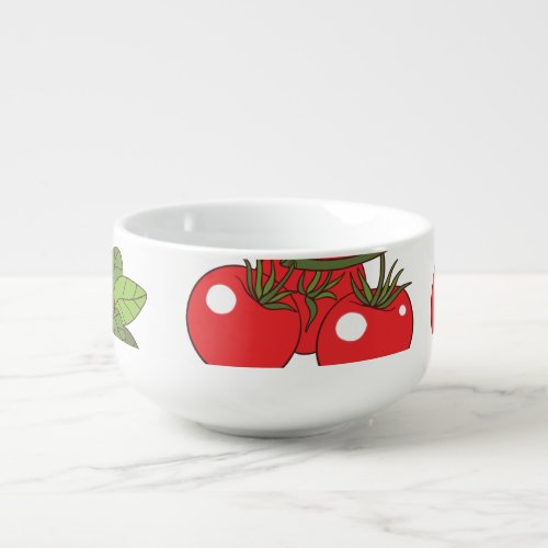 Tomato Basil Seamless Kitchen Pattern Soup Mug