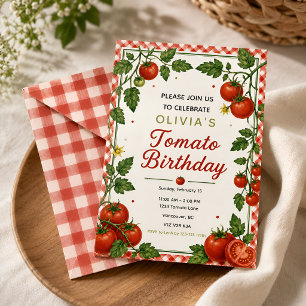 Tomato Birthday Party Invitation
