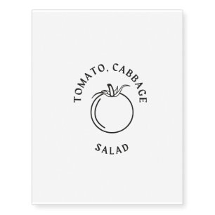 tomato, cabbage salad temporary tattoos
