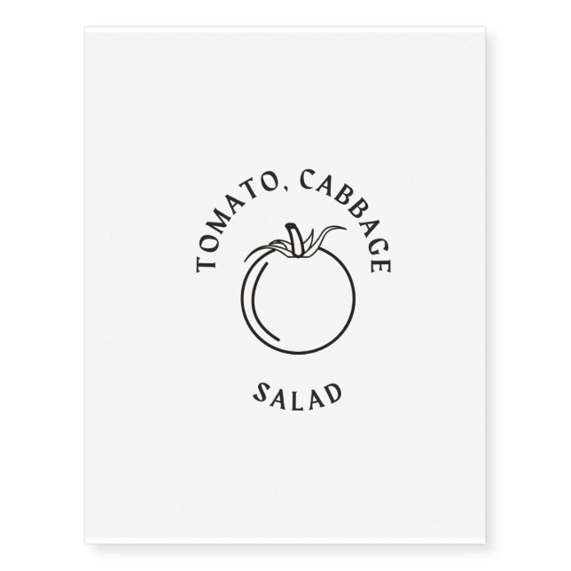 tomato, cabbage salad temporary tattoos (Front)