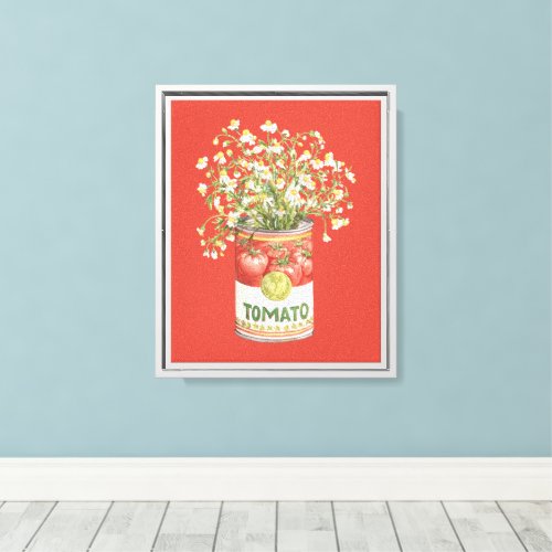 Tomato Can Flowers Canvas Print