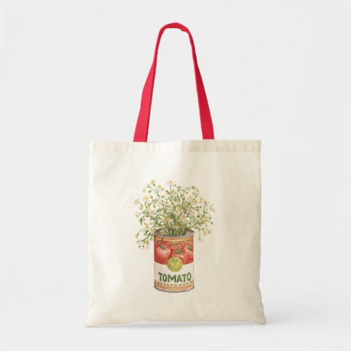 Tomato Can Flowers Tote Bag