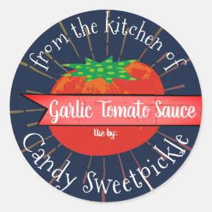 Tomato canning label from the kitchen of sticker
