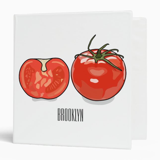 Tomato cartoon illustration  3 ring binder (Front/Inside)