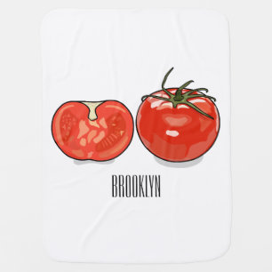 Tomato cartoon illustration baby blanket