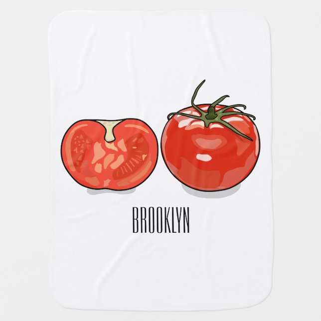 Tomato cartoon illustration  baby blanket (Front)