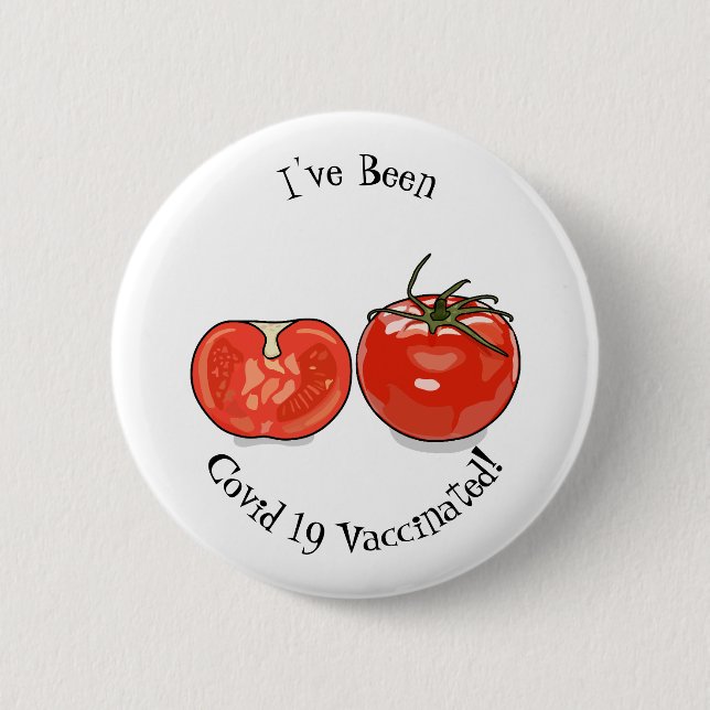 Tomato cartoon illustration button (Front)