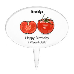 Tomato cartoon illustration cake topper
