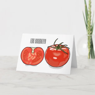 Tomato cartoon illustration  card