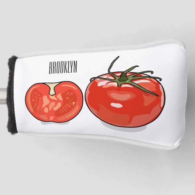 Tomato cartoon illustration  golf head cover (Front)