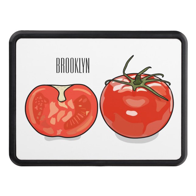 Tomato cartoon illustration  hitch cover (Front)