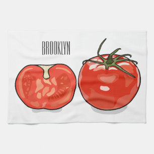 Tomato cartoon illustration kitchen towel