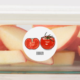 Tomato cartoon illustration  labels
