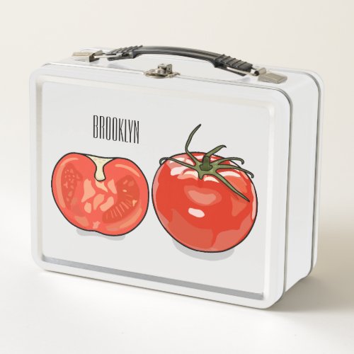 Tomato cartoon illustration  metal lunch box