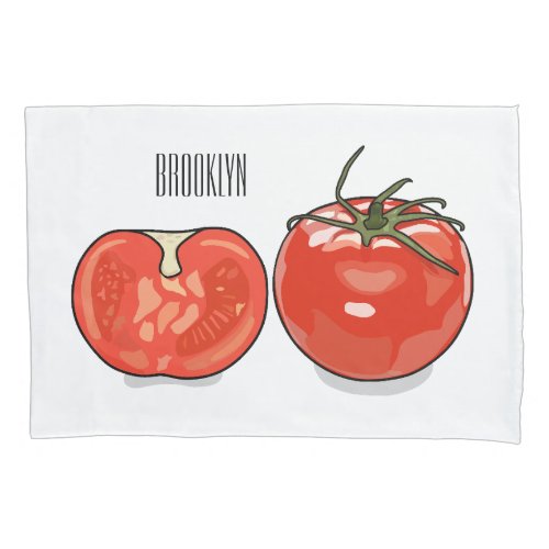 Tomato cartoon illustration  pillow case