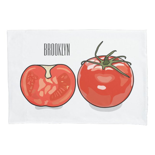 Tomato cartoon illustration  pillow case (Front)