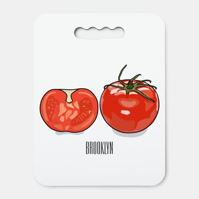 Tomato cartoon illustration  seat cushion (Front Vertical)