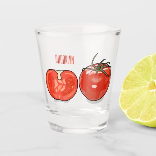 Tomato cartoon illustration  shot glass