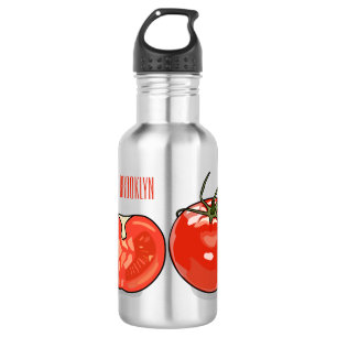Tomato cartoon illustration  stainless steel water bottle