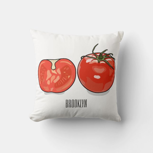 Tomato cartoon illustration  throw pillow (Front)
