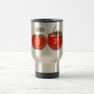 Tomato cartoon illustration travel mug