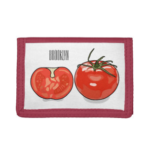 Tomato cartoon illustration  trifold wallet