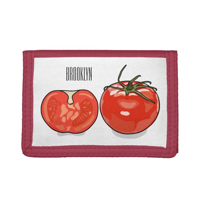 Tomato cartoon illustration  trifold wallet (Front)