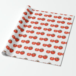 Tomato cartoon illustration wrapping paper