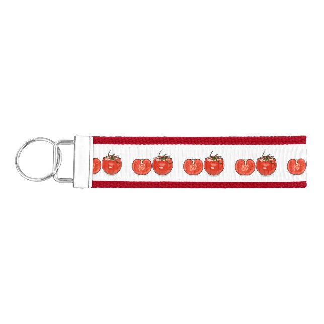 Tomato cartoon illustration  wrist keychain (Keys on Left)
