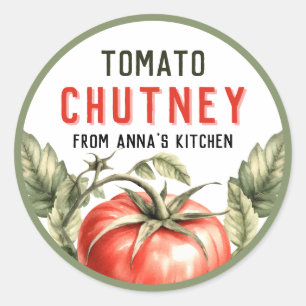 Tomato Chutney Canning label watercolour tomato