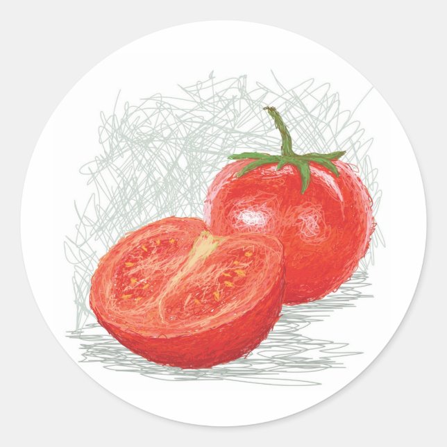 tomato classic round sticker (Front)