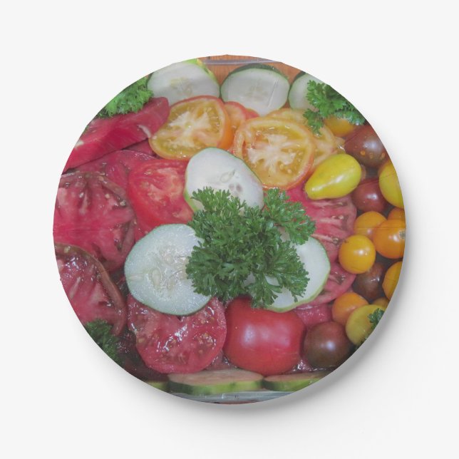 Tomato Cucumber Paper Plate (Front)