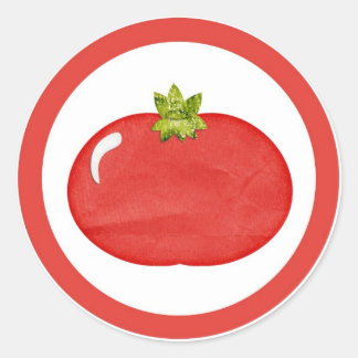 Tomato flavor circle sticker labels