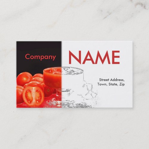 Tomato Fresh Juice Red Black White Business Card